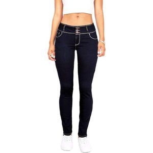 Wax Women's Juniors Body Flattering Mid Rise Skinny Jeans Medium Blue 9